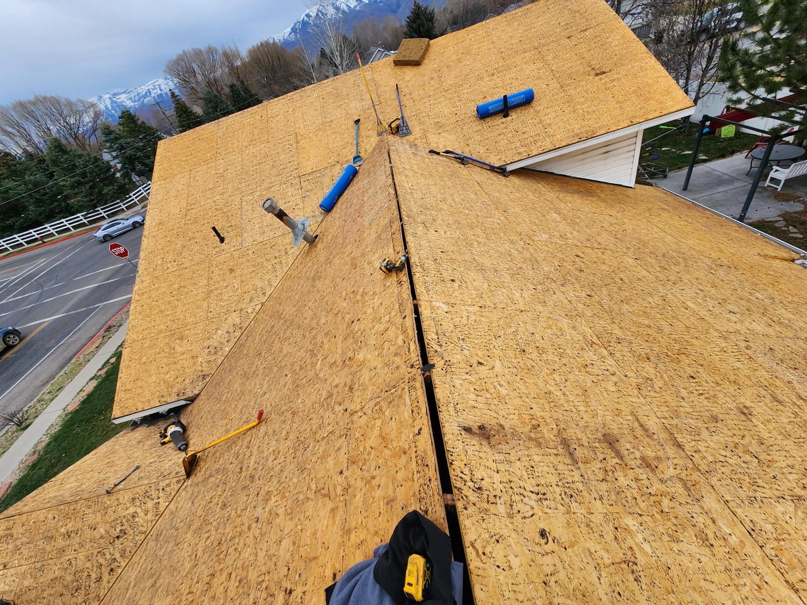 Roof deck sheathing installation